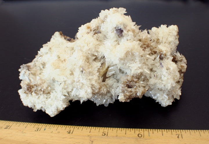 Apophylite specimen with index for size