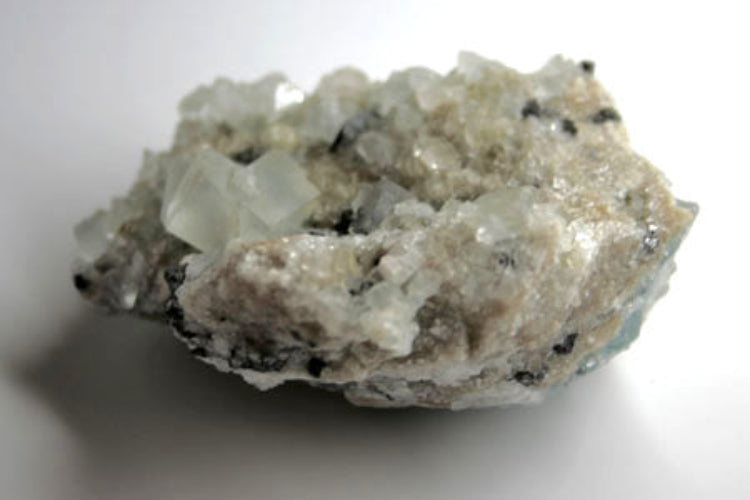 10087_side view Fluorite and galena showing large fluorite cubes