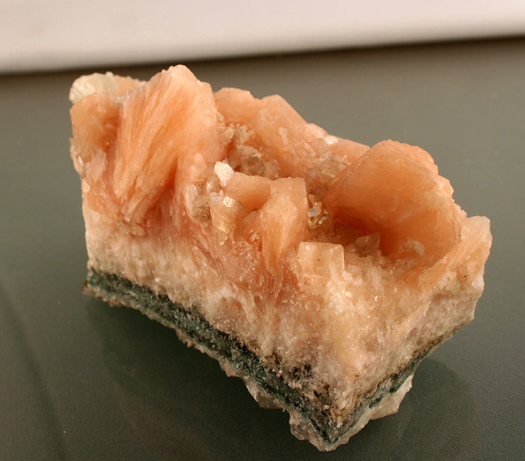 Stilbite - bowtie partial crystal-angled front