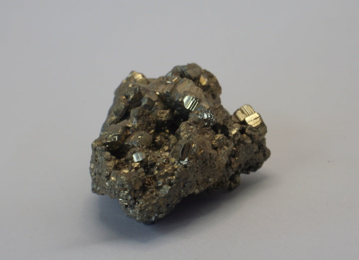 Pyrite cluster side view