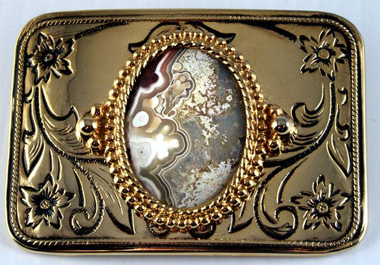 40502_Belt Buckle with Crazy Lace Agate