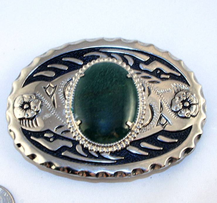 40527_belt buckle with moss agate cab