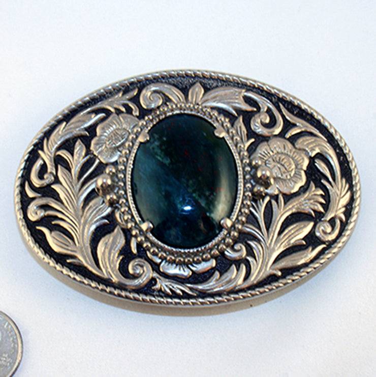 40528-Belt buckle with bloodstone cab
