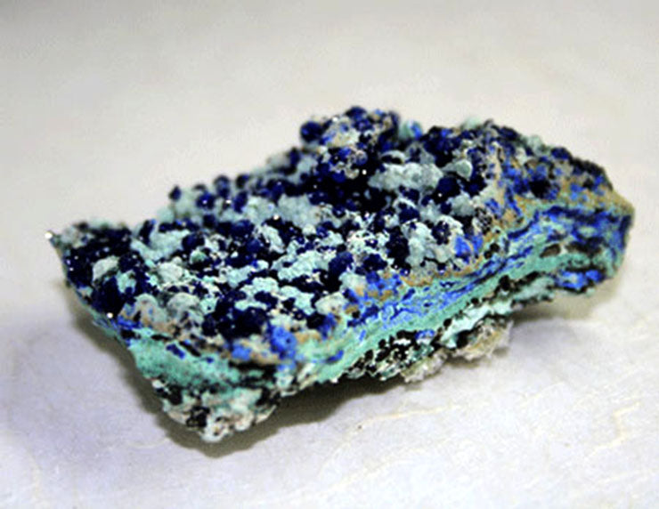 Crystal - Azurite on Allopane from Kelly New Mexico