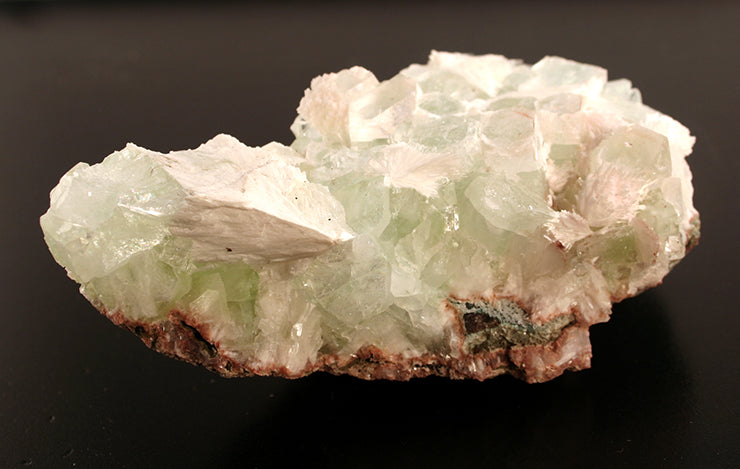 Gyrolite on Apophyllite crystals - front