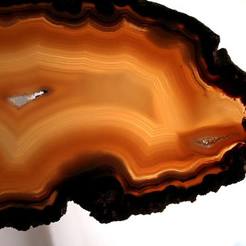 60075-Agate Slab back lit and showing two centers 