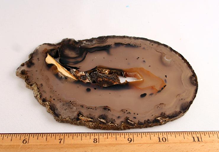 Agate Slab - Brazilian Agate Slab transparent with subtle bands and iris effect