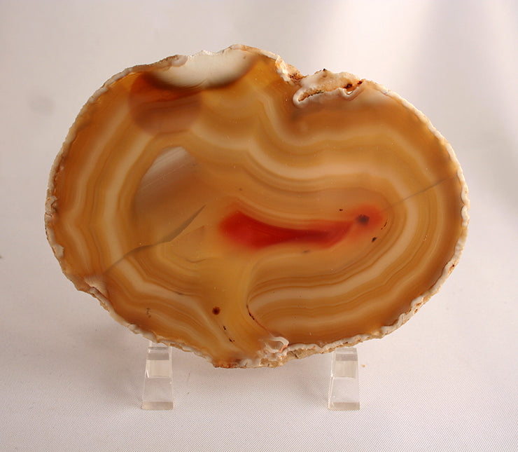 60082 agate slab 3 front view, showing slight fractures not felt on surface. This also has iris effect