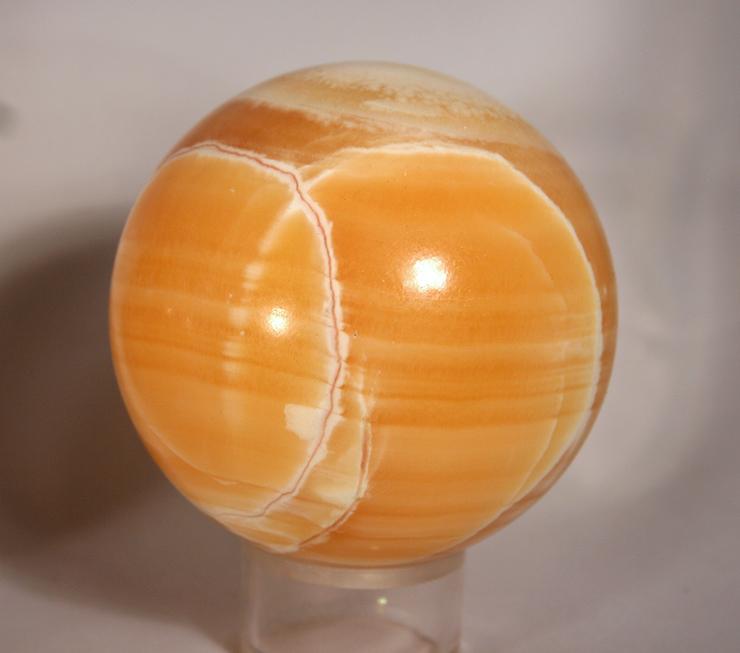 Sphere-Orange Calcite_large-showing white veining