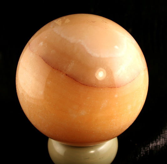 60136_Sphere Yellow Calcite-2.75inch front