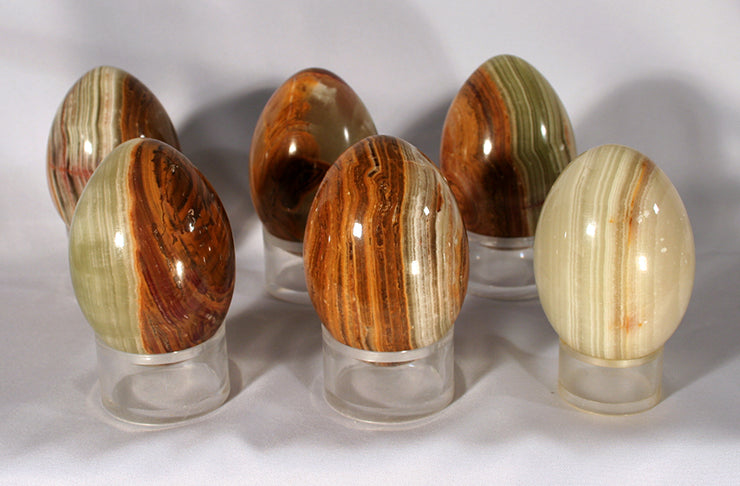 60137_group of Mexican Onyx Eggs showing color variations