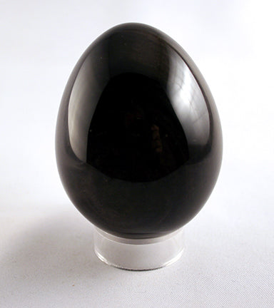 Goldsheen Obsidian Egg - front view